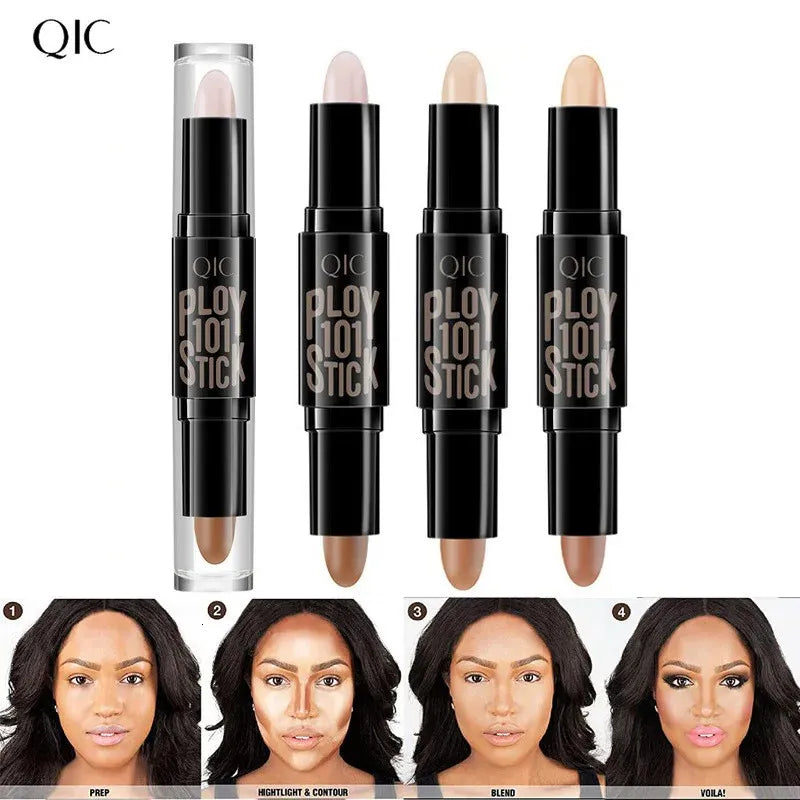 Demonstration of color correction application on the cheek area with blending tool