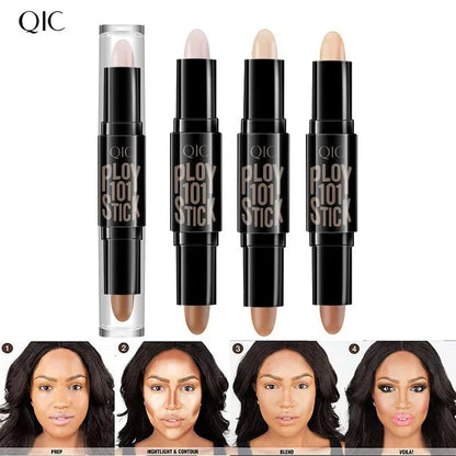 Demonstration of color correction application on the cheek area with blending tool