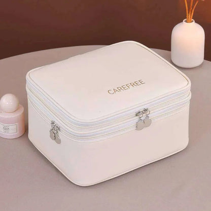 Travel cosmetic bag in multiple color options display