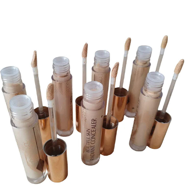 Swatches of concealer shades arranged on skin tone card