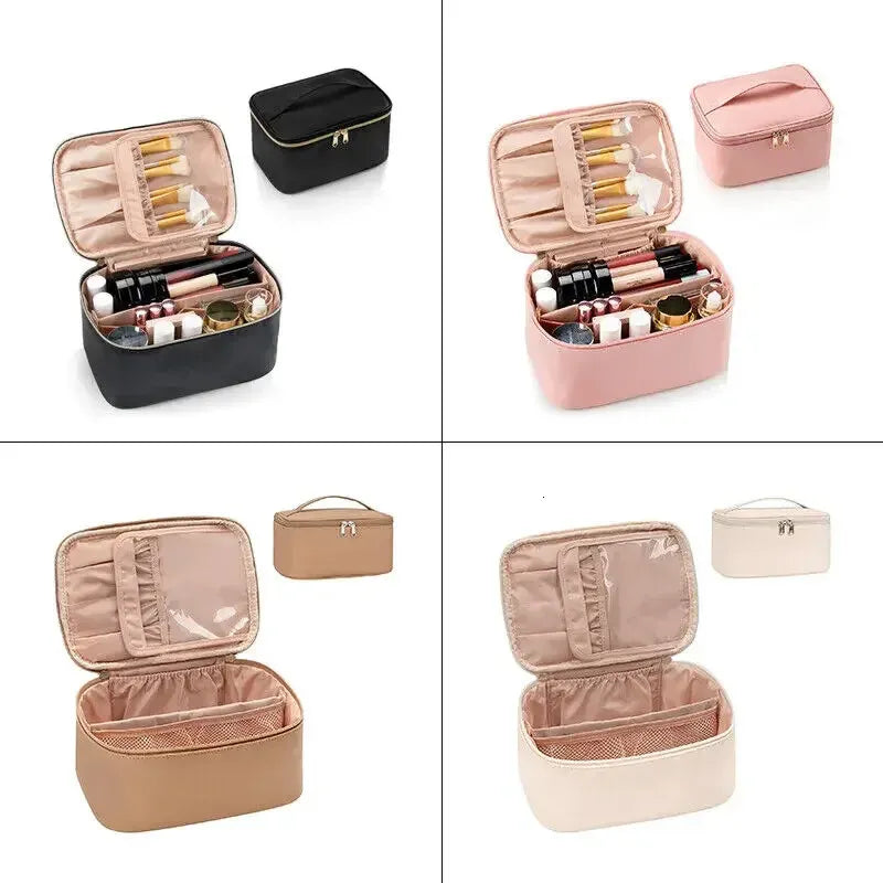 Waterproof toiletry bag with large interior space for cosmetics