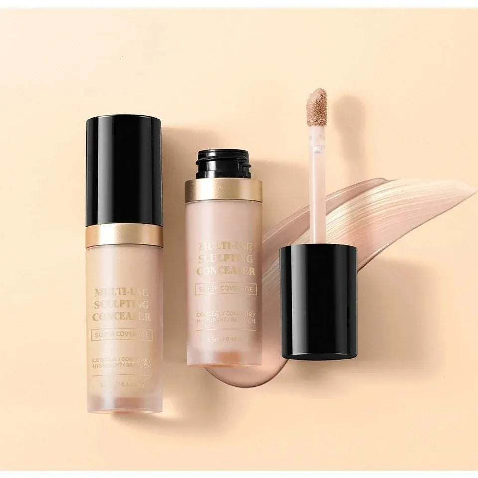 Cream concealer product in packaging with multiple shade options visible
