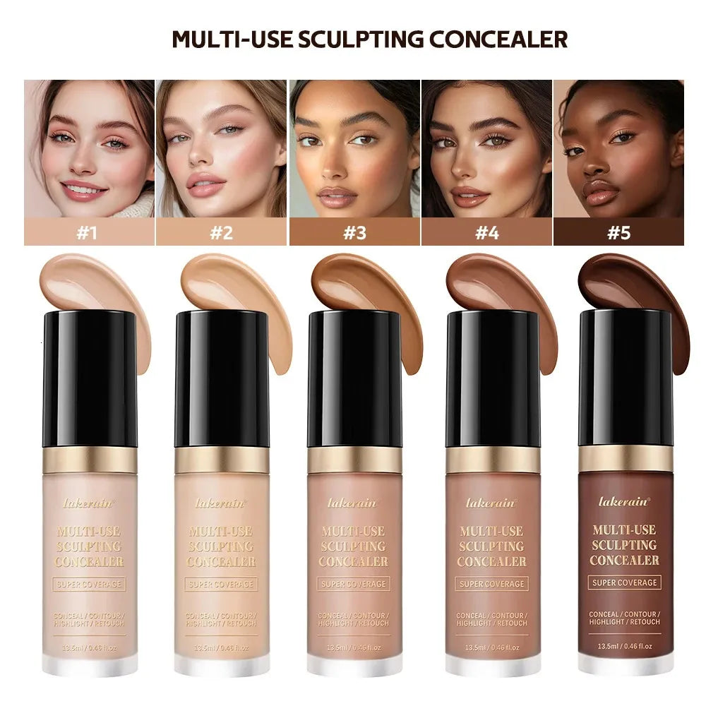 Cream concealer product in neutral packaging with applicator