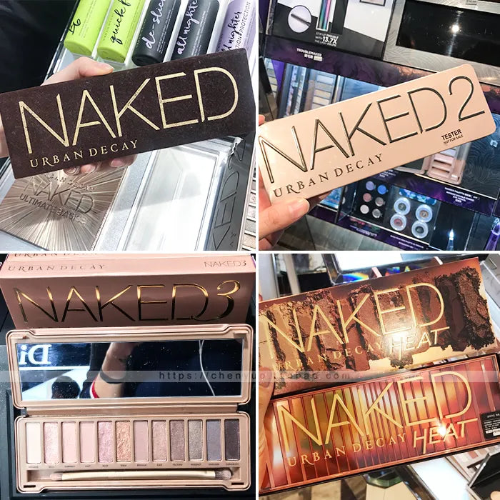 12-color nude eyeshadow palette with matte and shimmer finishes displayed open