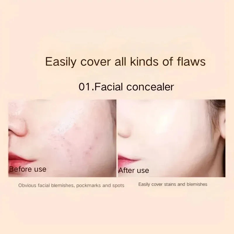 Close-up view of creamy concealer texture being swatched on skin