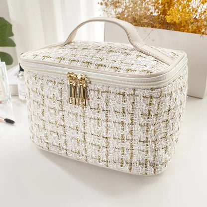 Large capacity travel toiletry bag with multiple compartments