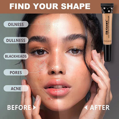 Close-up view of creamy texture being blended on skin with applicator