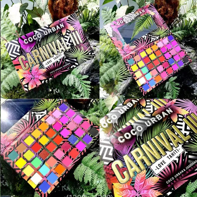 Eyeshadow palette with brush for application demonstration