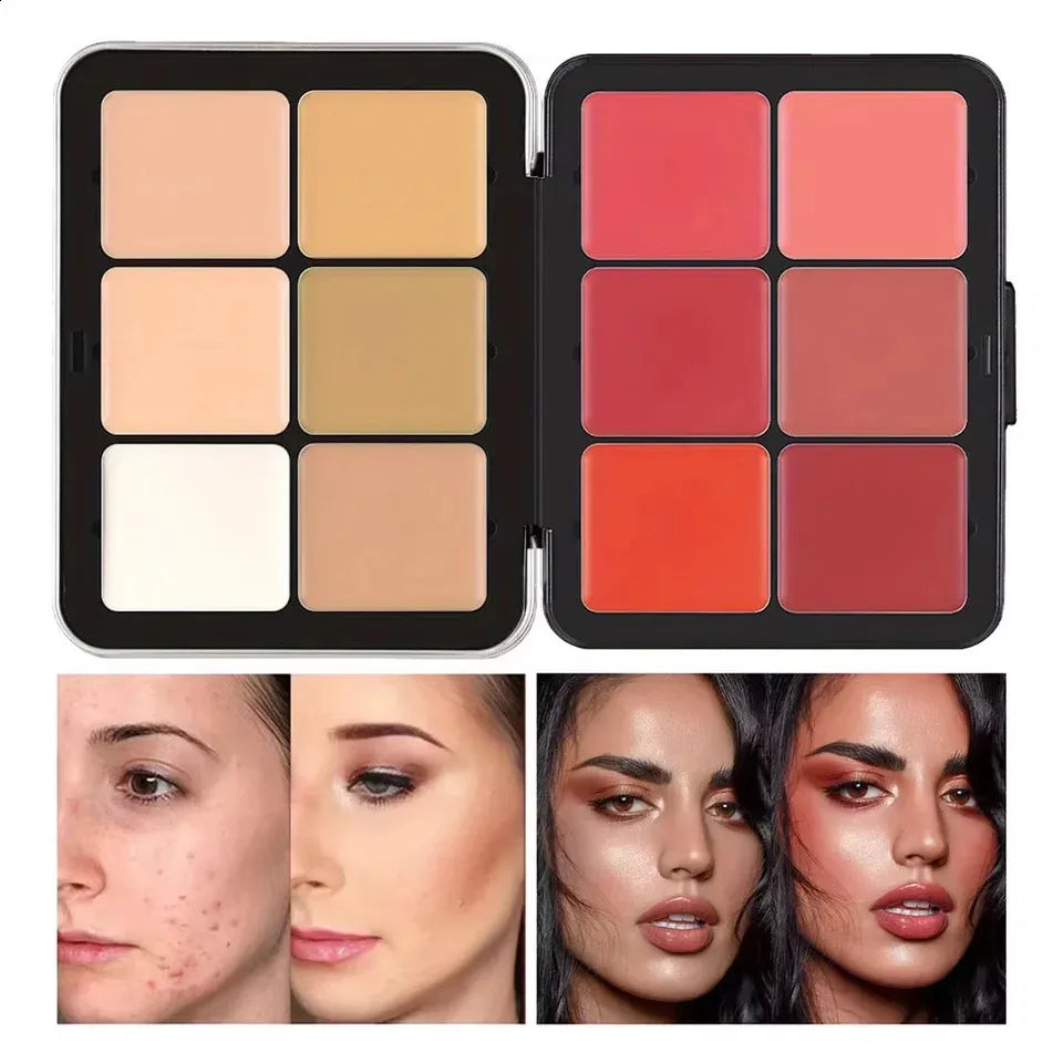 Close-up view of cream makeup shades with matte finish texture