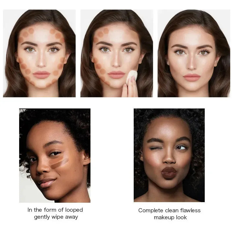 Makeup application showing concealer used for contouring effect