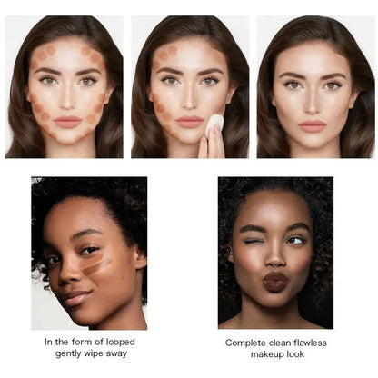 Makeup application showing concealer used for contouring effect