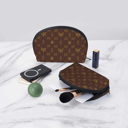 Open interior of cosmetic bag showing spacious compartment for organization