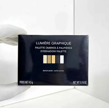 Limited edition eyeshadow palette with five pressed powder shades displayed open
