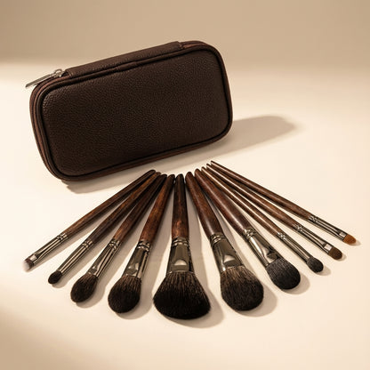 Détail des poils de chèvre souples des pinceaux