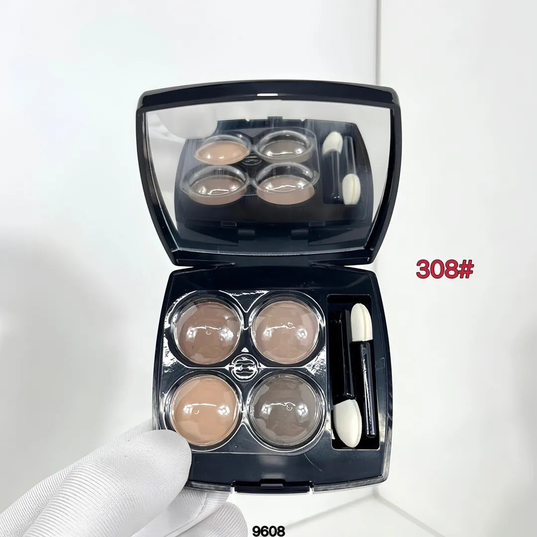 Close-up view of the eyeshadow palette showing texture and color options