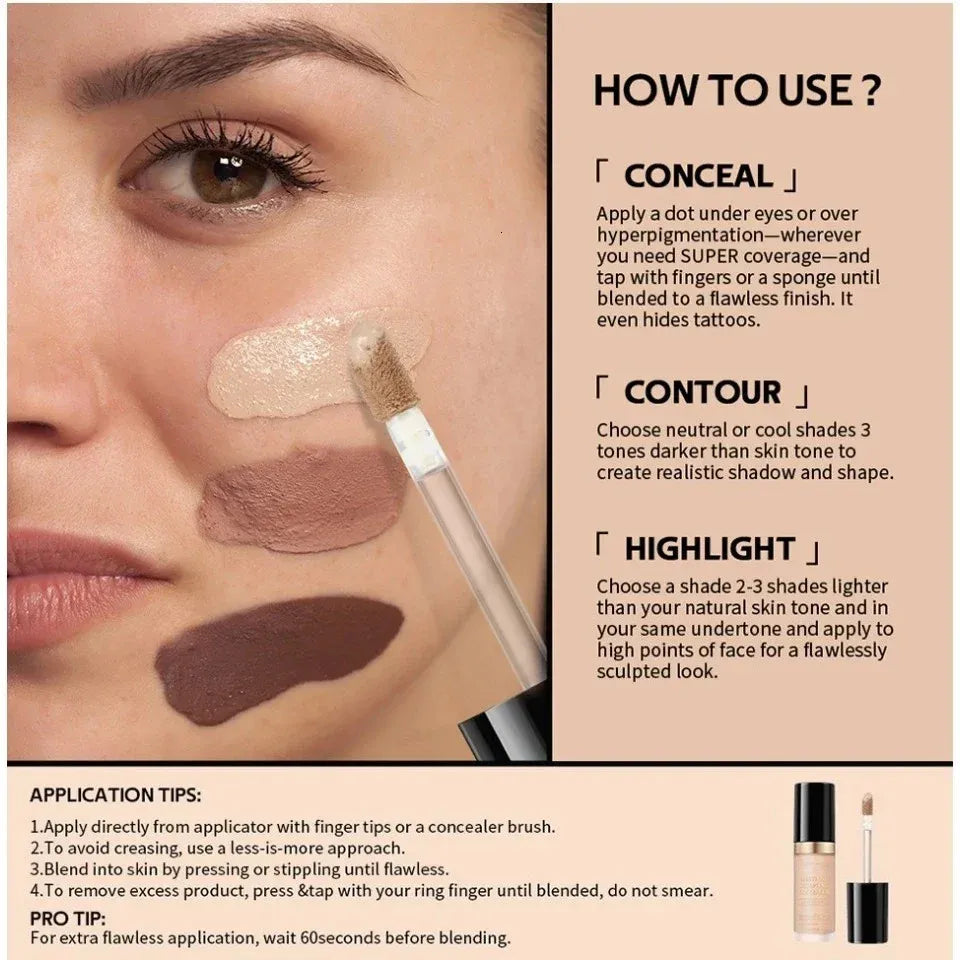 Cream concealer product in packaging with multiple shade options visible