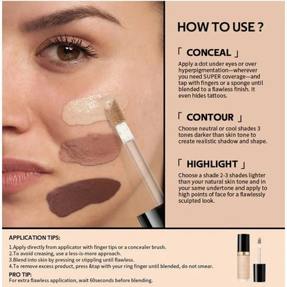 Cream concealer product in packaging with multiple shade options visible