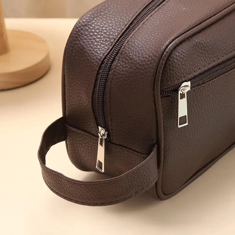 Waterproof PVC travel bag with lychee pattern design shown closed