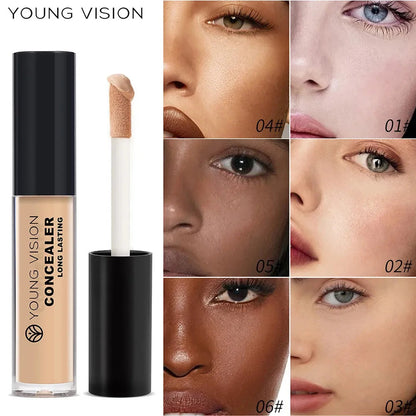 Matte finish waterproof concealer in a tube with applicator