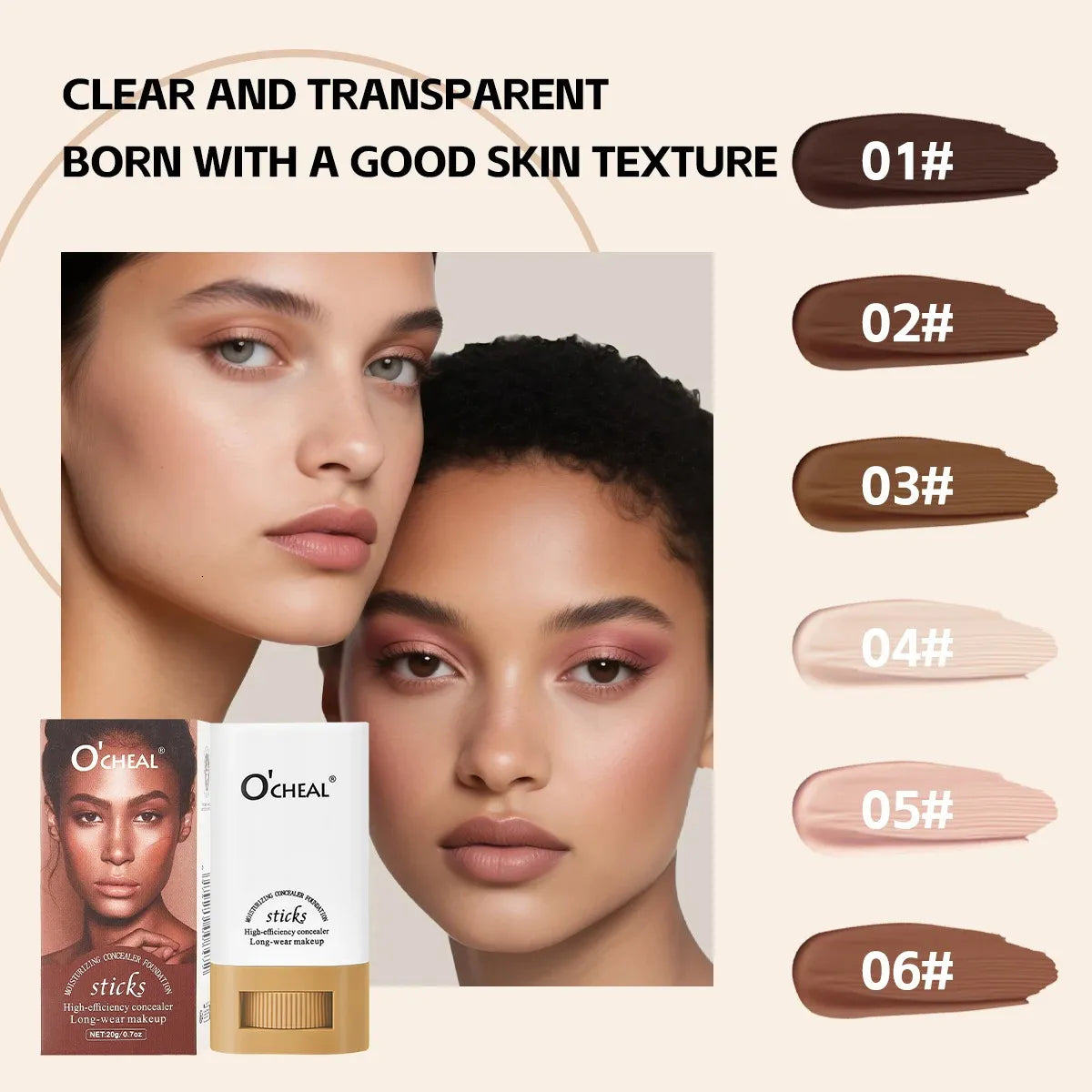 Close-up of foundation stick being applied to hand demonstrating texture