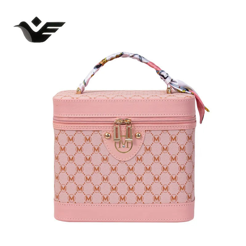 Waterproof cosmetic organizer with large capacity and handheld case