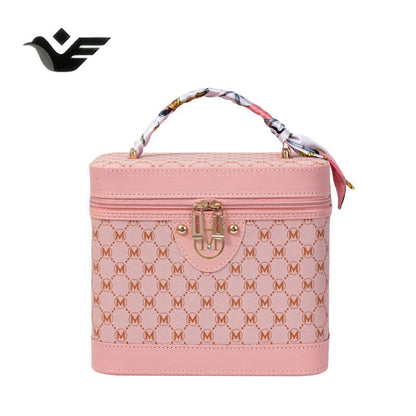 Waterproof cosmetic organizer with large capacity and handheld case