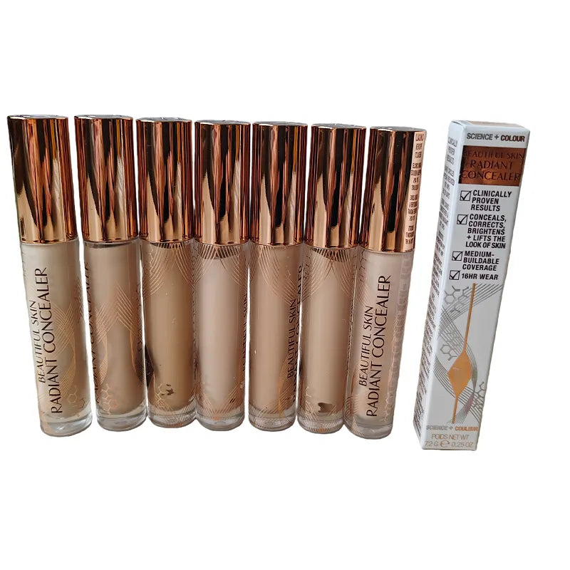 Swatches of concealer shades arranged on skin tone card