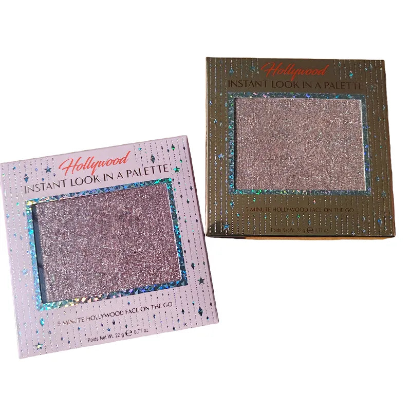 Open makeup palette showing eyeshadow and face makeup products