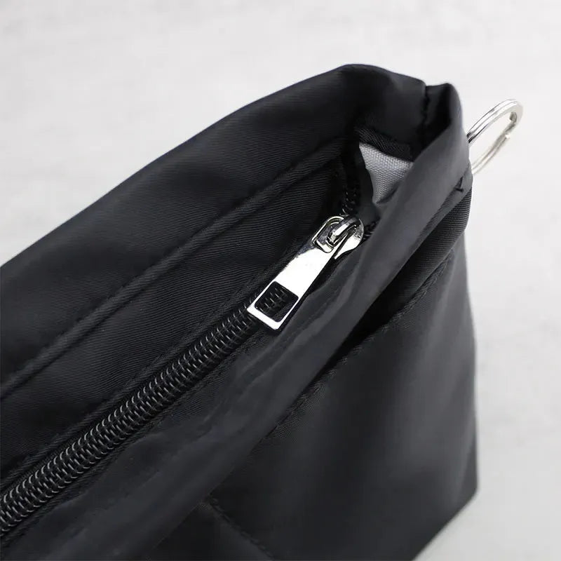 Interior view of organizer showing compartment layout