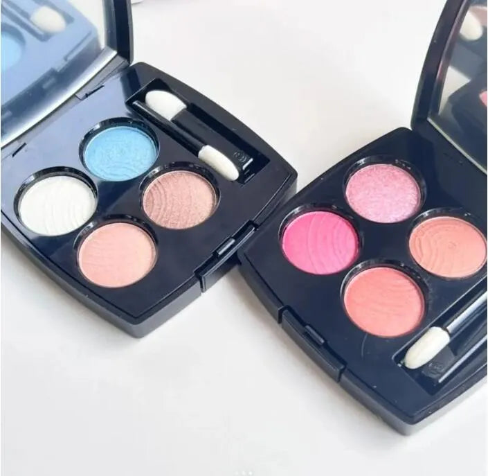 Eyeshadow palette with brush for application demonstration