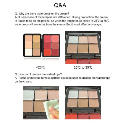 Makeup palette with compact design for facial contouring and application