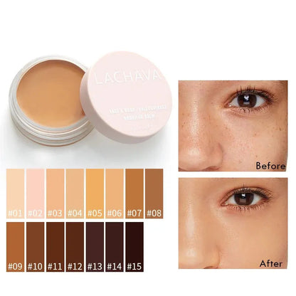 Close-up view of creamy concealer texture in various