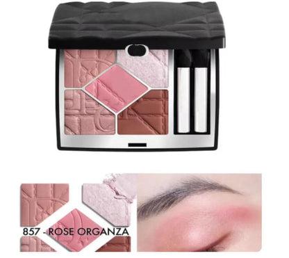 Five-color eyeshadow palette showing coordinated shades