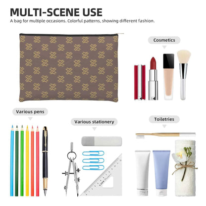 Designer cosmetic bag in Tyvek paper with a brown color option
