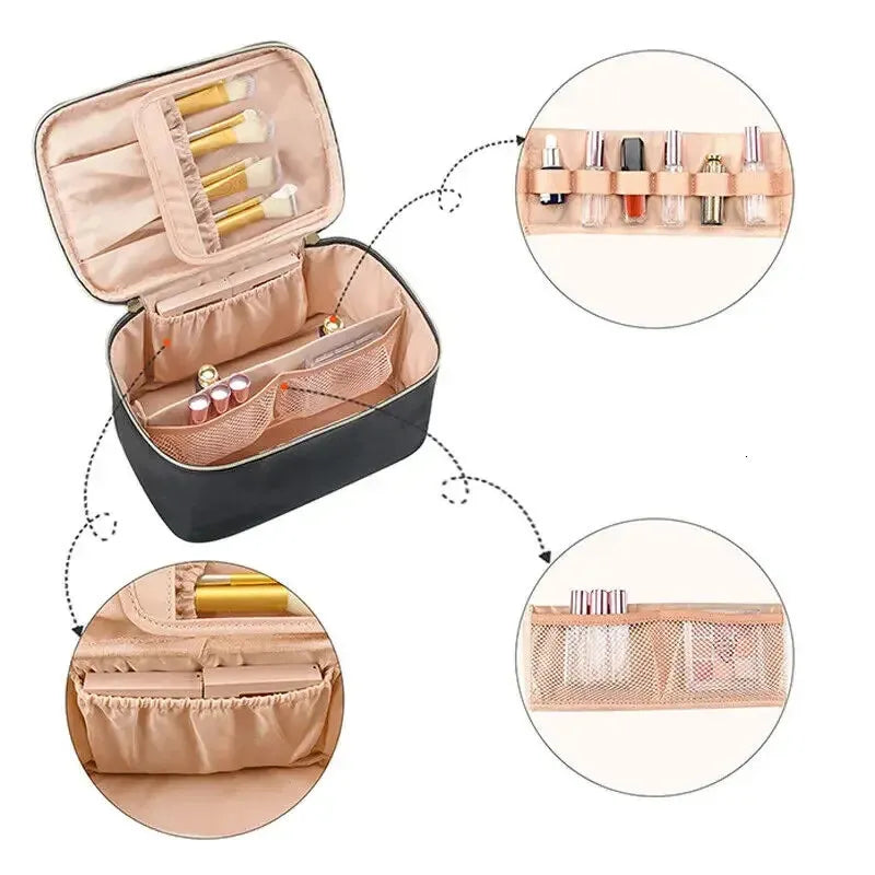 Travel toiletry bag in multiple color options with secure closure