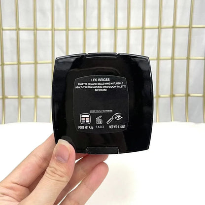 Swatch demonstration of the palette's shades on skin for glow effect reference