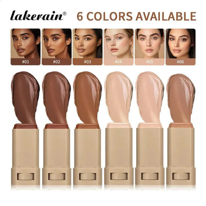 Close-up view of the foundation stick showing its creamy texture and smooth surface
