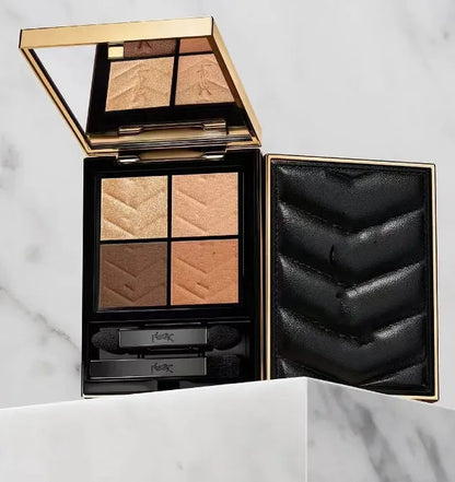 Matte eyeshadow palette with four gradient colors in a compact clutch