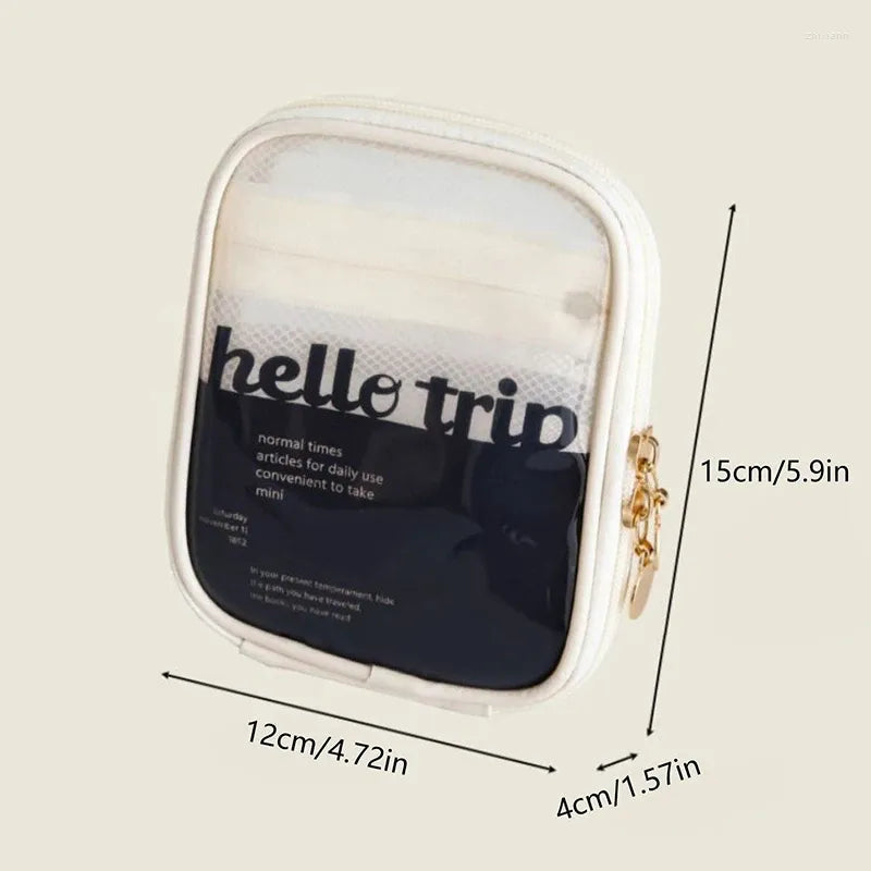 Compact toiletry storage bag in beige color variant