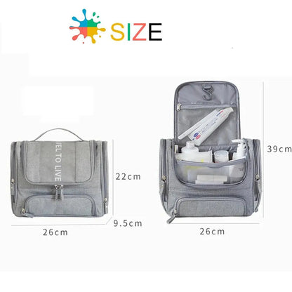 Travel organizer with hanging hook and durable zippers