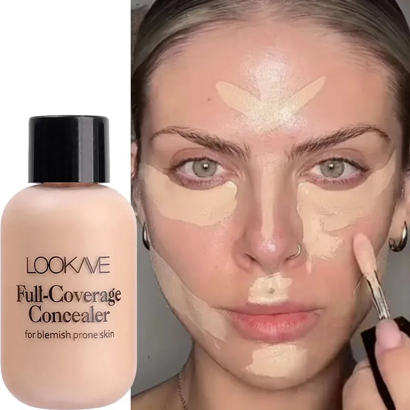 Close-up view of concealer texture on skin surface