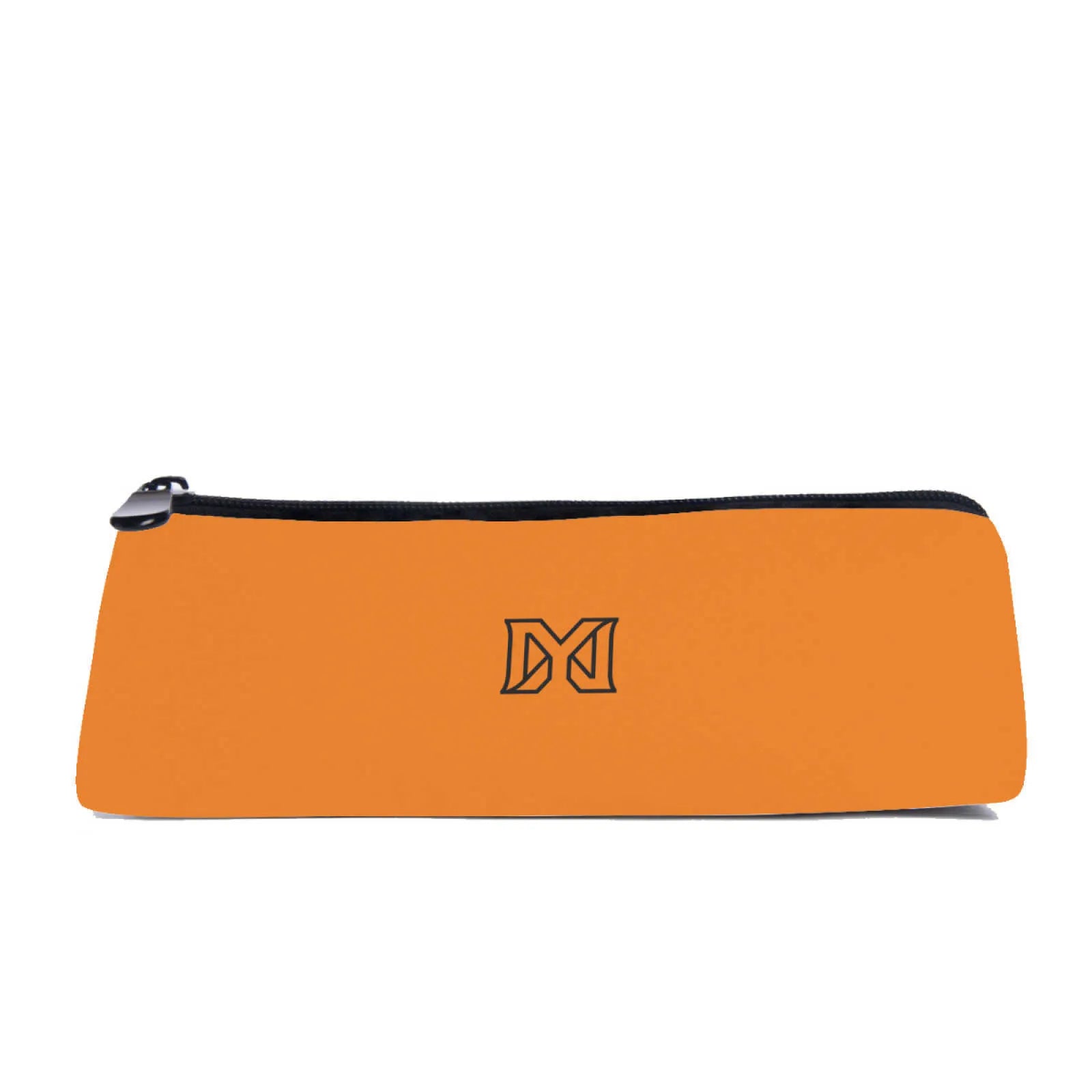 Triangle pencil case with zipper closure in black color