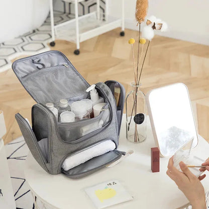 Waterproof hanging travel organizer with multiple compartments