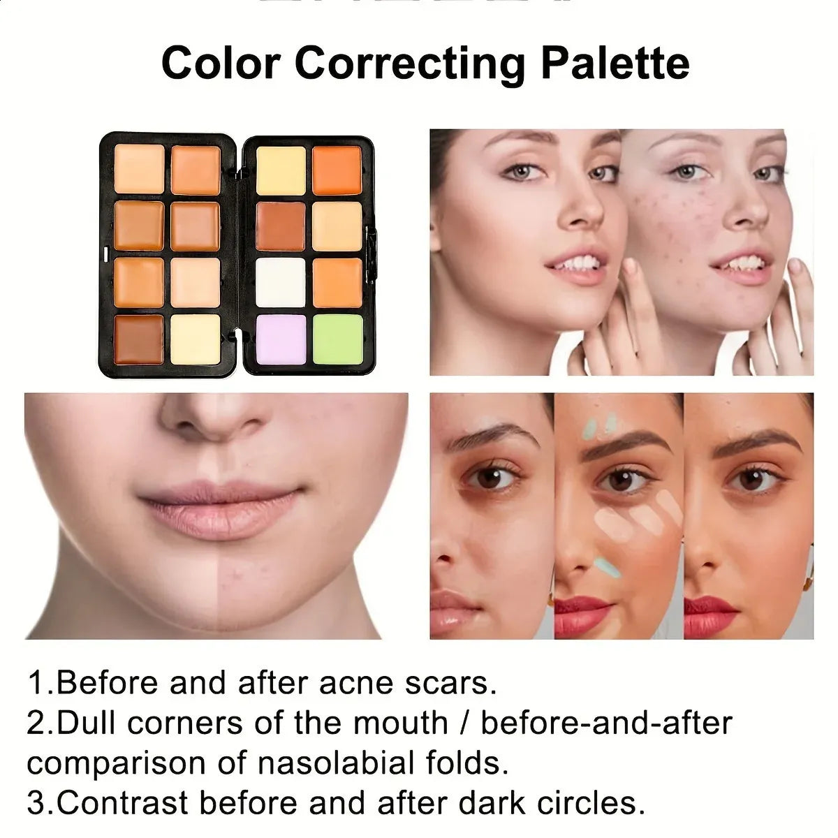 Makeup brush applying concealer from palette to demonstrate texture and coverage