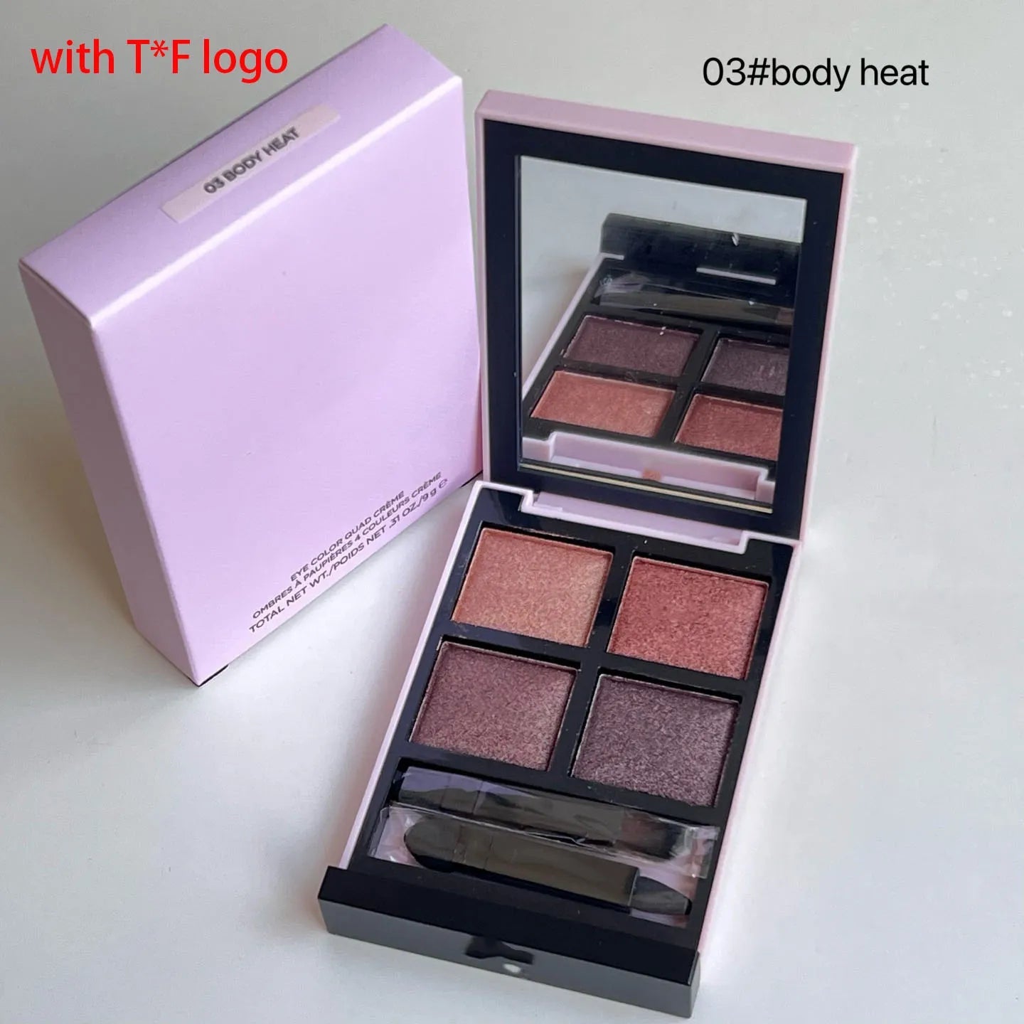 Four complementary eyeshadow shades in a compact palette