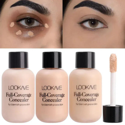 Liquid concealer product in cosmetic packaging with applicator