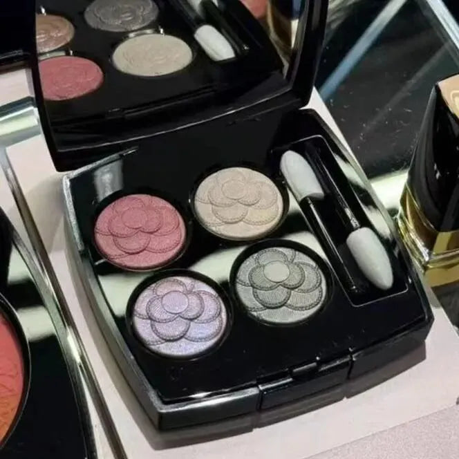 Eyeshadow palette applied to demonstrate color and finish options