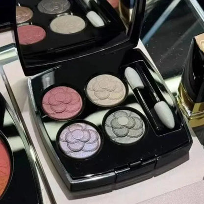 Eyeshadow palette applied to demonstrate color and finish options