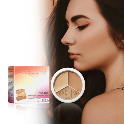 Open cosmetic palette showing multiple cream concealer shades