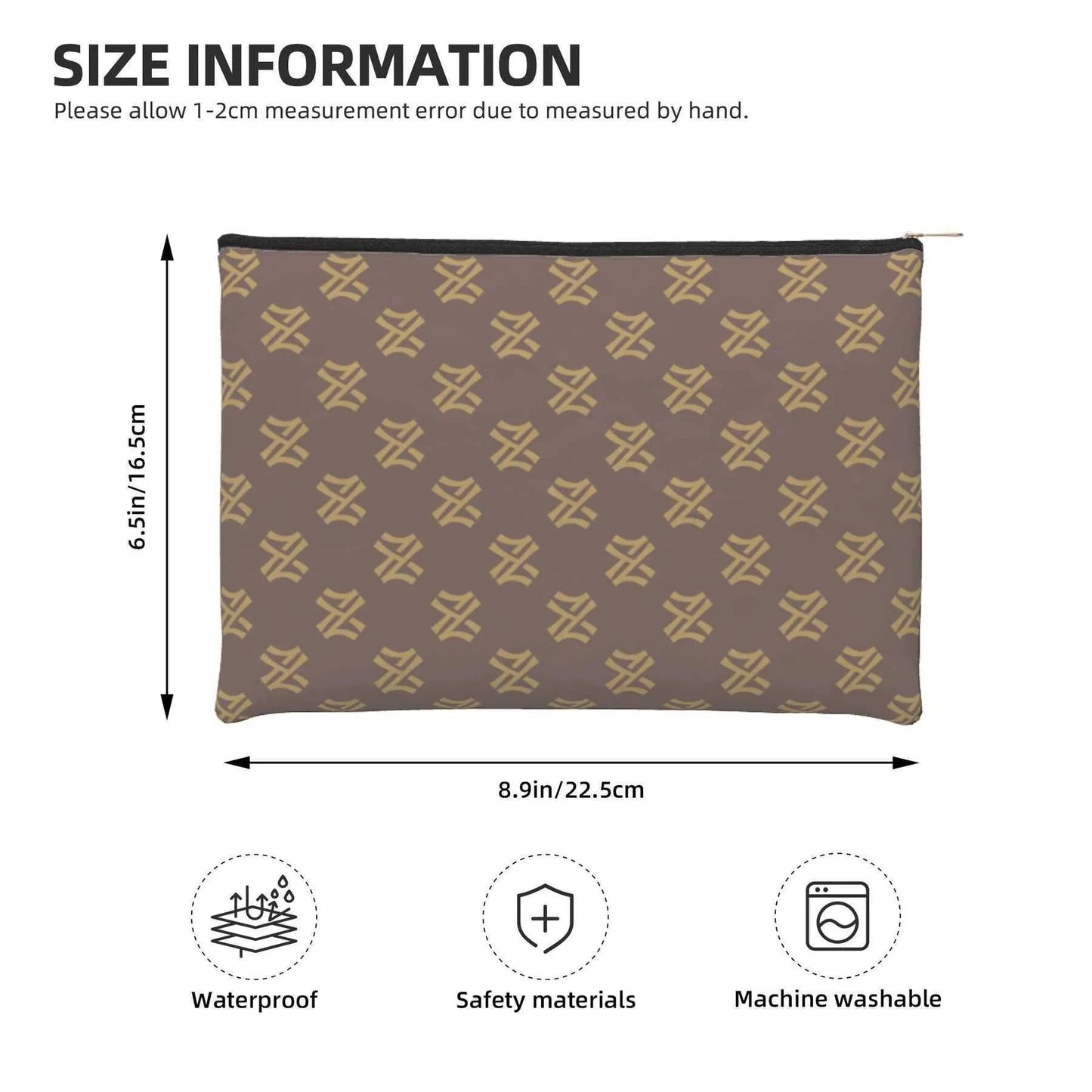 Interior view of the cosmetic bag showing organizational compartments